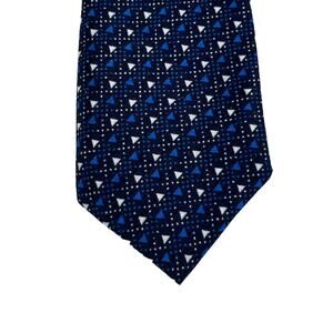 Craft + Flow Boys Kids Geometric Necktie Triangles Blue White 49"